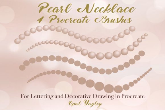 4 Pearl Necklace Procreate Brushes for iPad Art