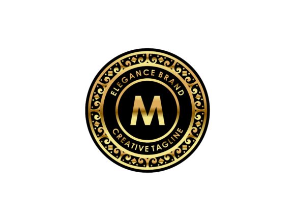 Abstract Badge Elegant with Initial M: A Professional Design Asset Review