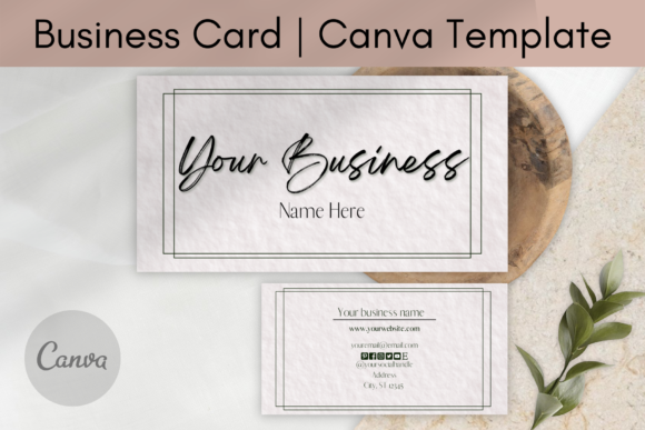 Canva Business Card Template, Blush