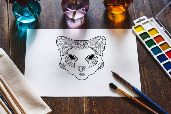 Cat Mandala Coloring Pages Graphic