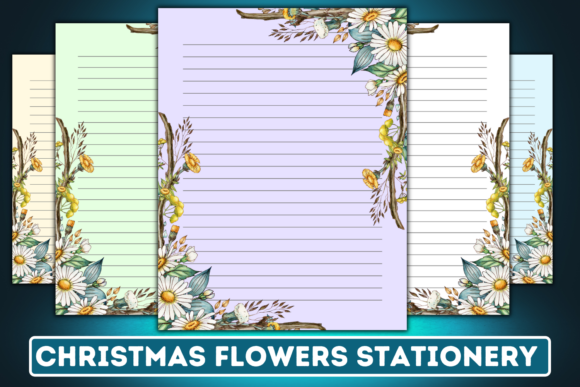 Christmas Flowers Stationery Set