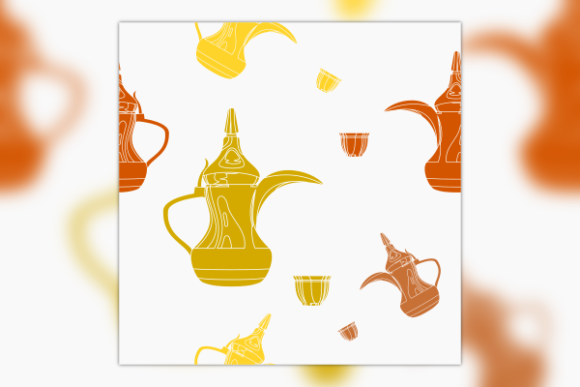 Dallah Coffee Pot and Finjan Cup Pattern: A Cultural Design for Modern Creators