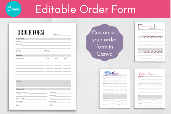 Editable Order Form Canva Template for Creators