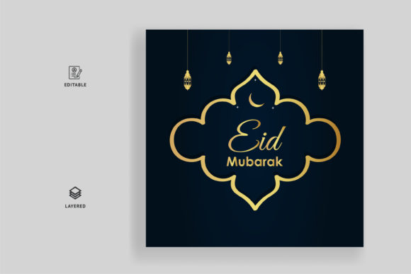 Eid Mubarak Beautiful Golden Backgrounds