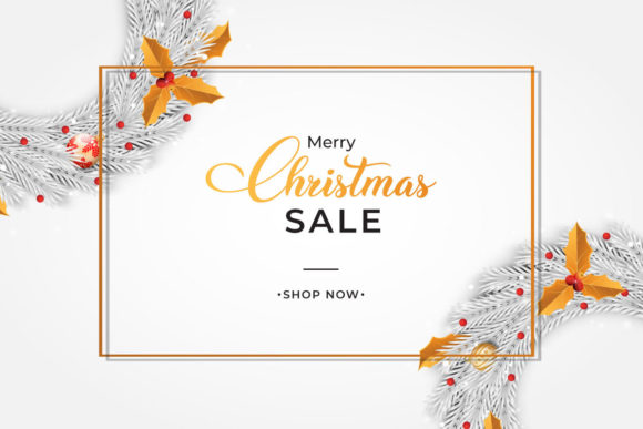 Elevating Holiday Marketing: The Strategic Value of a Christmas Sale Banner with White Wreath Design