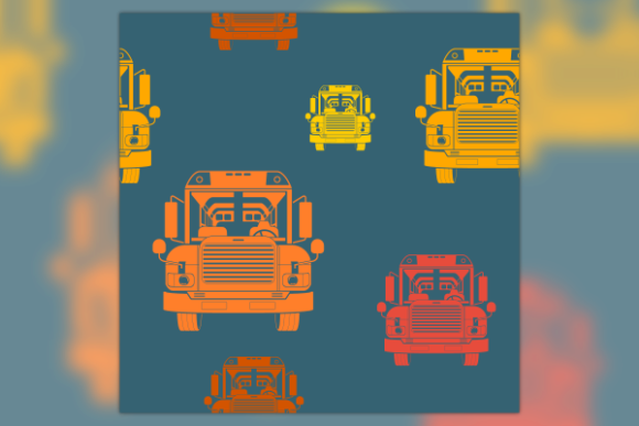 Front View School Bus Seamless Pattern for Creative Projects