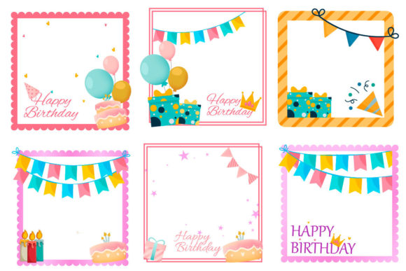 Happy Birthday Frame Design Collection