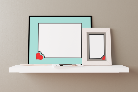 Layered Photo Mat with Heart Cutout SVG