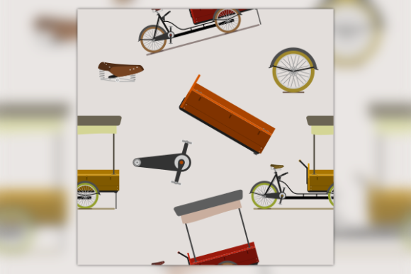 Mobile Food Bike Shop Seamless Pattern: A Versatile Design Asset