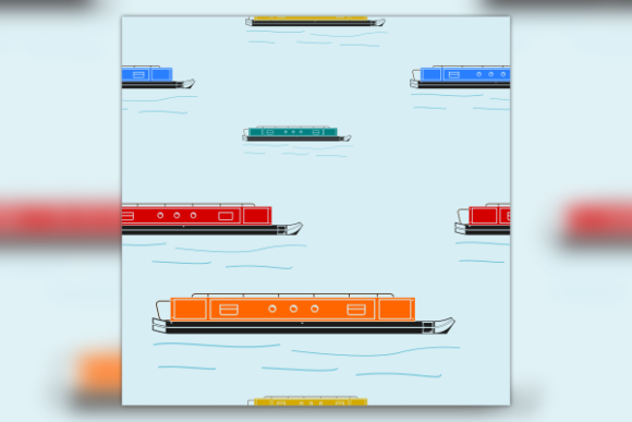 Narrow Boat with Waves Seamless Pattern: A Practical Design Asset for Creative Professionals