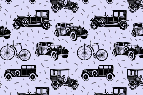 Old Car Seamless Pattern Repeating Art for Creators