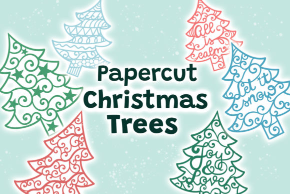 Papercut Christmas Trees: 10 Premium SVG Assets