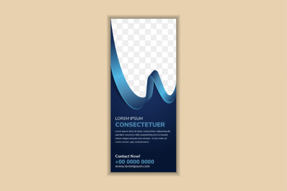 Ribbon Blue Vertical Banner for Tech Designs