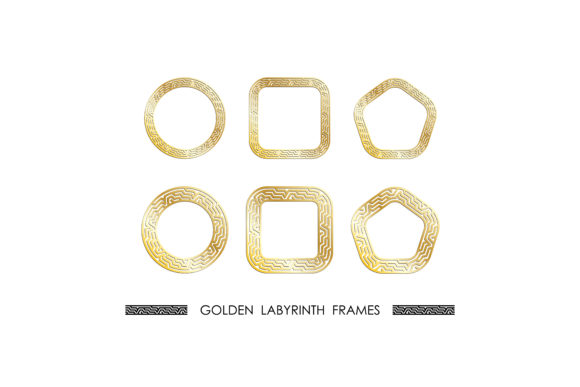 Set of Golden LABYRINTH Round and Square