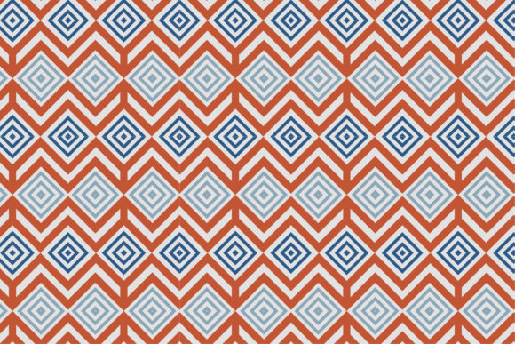 Square Pattern Geometric Blue Orange Design