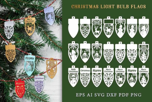 Transforming Digital Files into Festive Memories with BulbFlagsForChristmasGarland.FileToCut