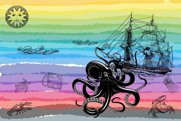Under Water: A Rainbow Handwriting Design