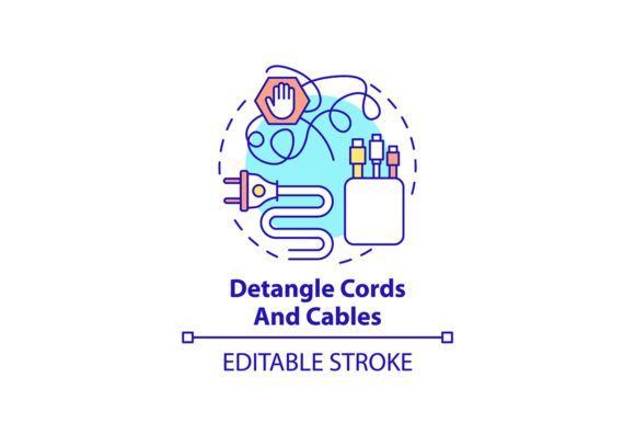 Understanding the Detangle Cords and Cables Concept Icon for Modern Workspace Organization