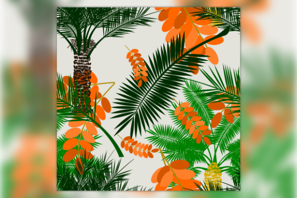 Unveiling the Beauty of Date Fruits with Trees Seamless Pattern