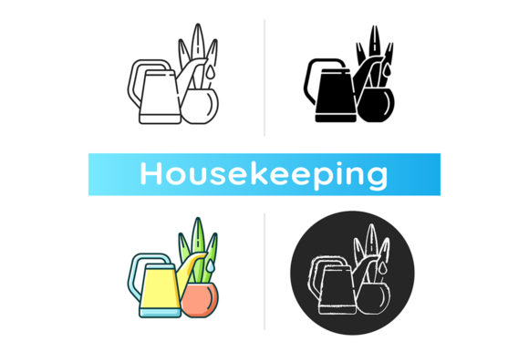Watering Plants Icon for Urban Gardening and Home Care